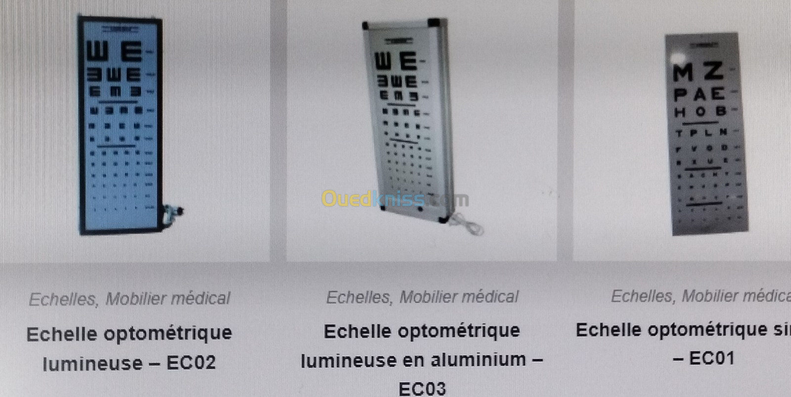 Échelle optometrique lumineux 