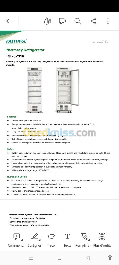 Frigo pour pharmacie 