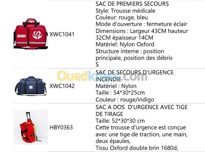 Sac et valise urgence professionnel 