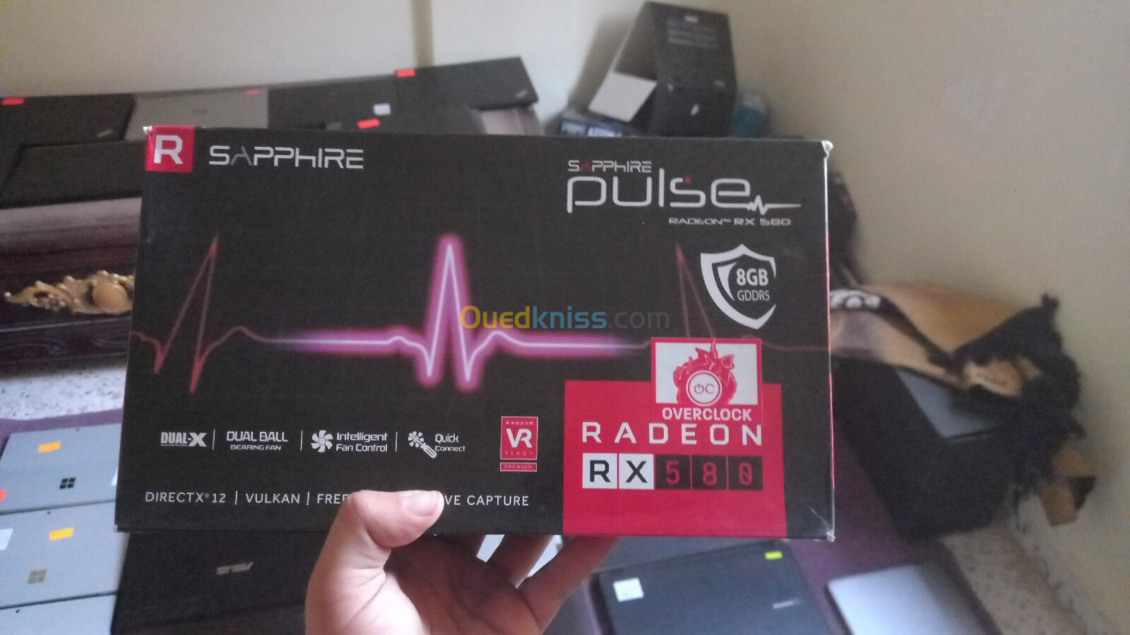 RX 580 8GB OC SAPPHIRE PULSE B BOITE ET GARANTIE توصيل لباب الدار والدفع عند الاستلام 