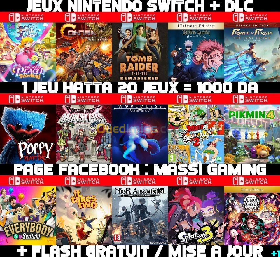 INSTALLATION JEUX NINTENDO SWITCH FLASHÉE / PUCÉE (+ FLASH GRATUIT + DLC + MISE A JOUR) --