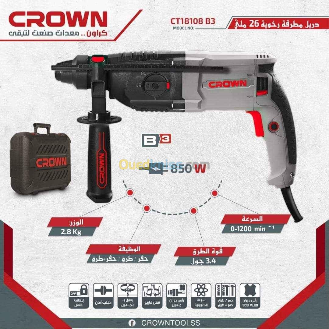 Crown marteau perforateur 26mm 850w