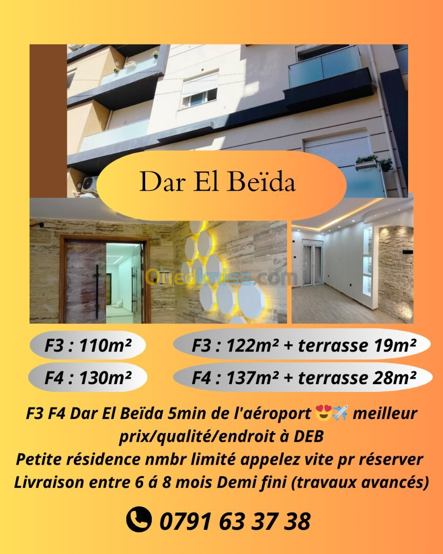 Vente Appartement F4 Alger Bab ezzouar