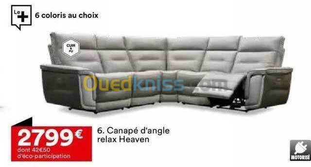 Canapé relax cuir importé de france