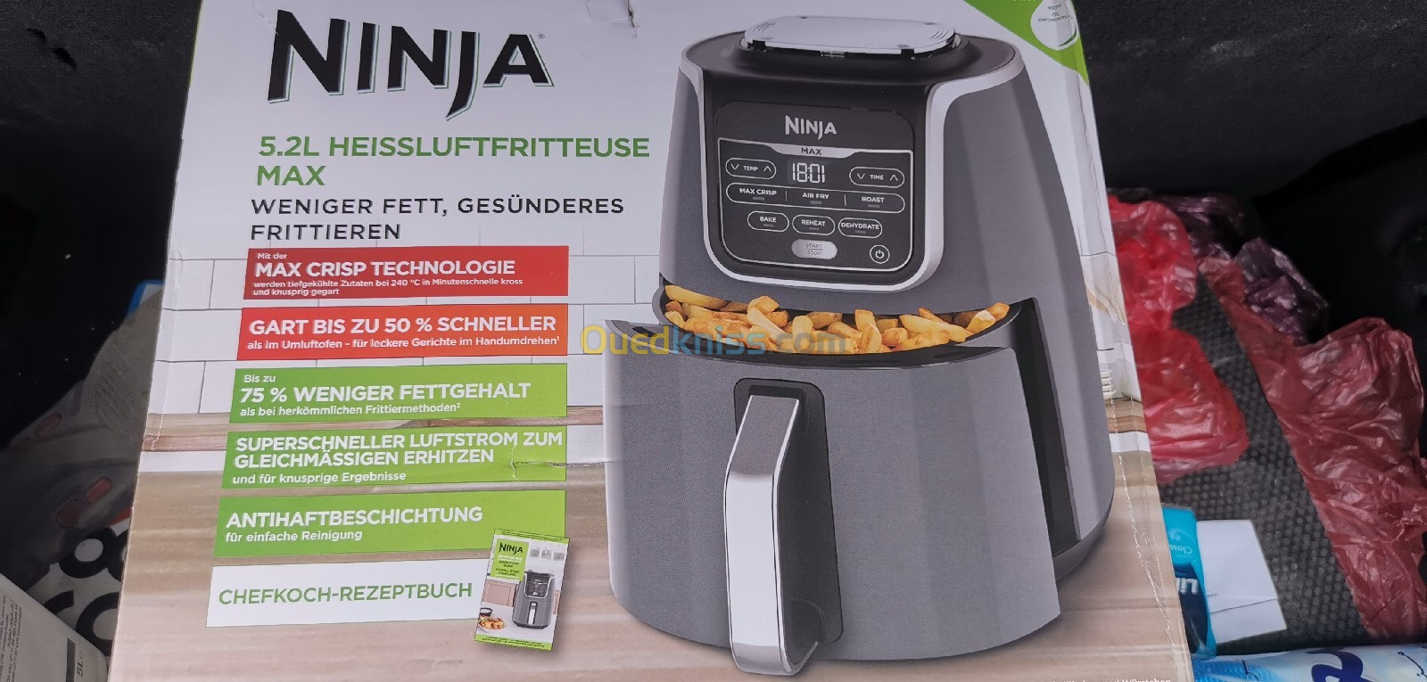 NINJA AIR FRYER MAX AF160EU, 5.2L. 