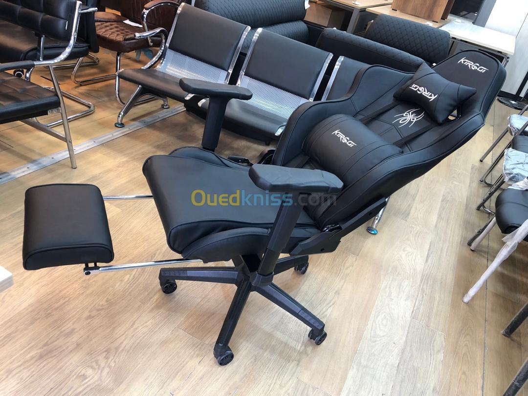 Chaise Gamer Multifonction avec Repose-Tête et Repose-Pieds intégré