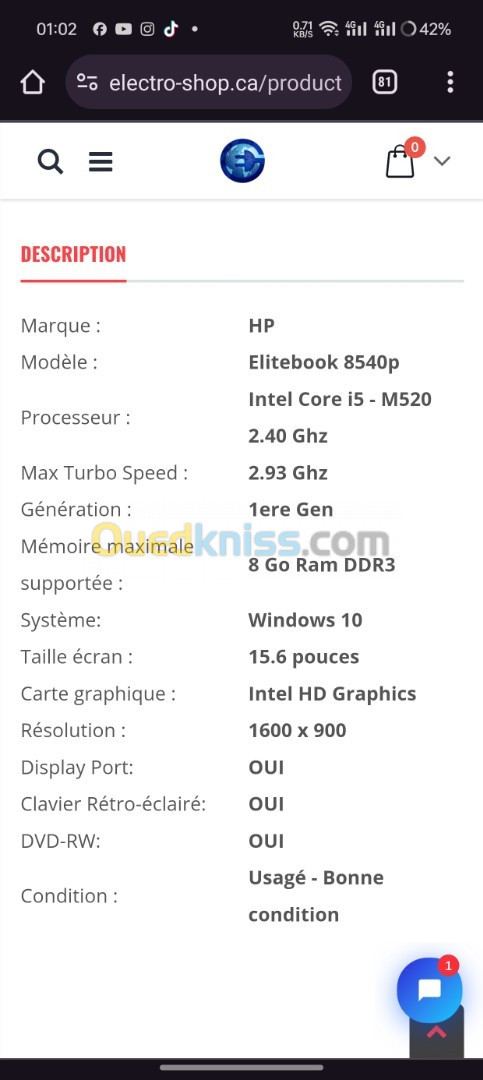 Laptop hp elitebook 8540p