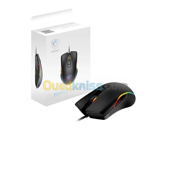 MSI FORGE GM300 - SOURIS GAMING RGB - CAPTEUR OPTIQUE - BLACK - 7200 DPI - FILAIRE