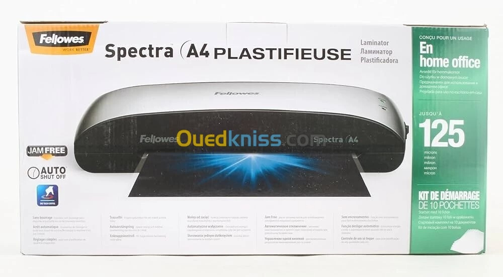 FELLOWES PLASTIFIEUSE SPECTRA A3 LAMINATOR - 125 MICRONS - ANTI-BOURRAGE - PAPIER & PHOTOS