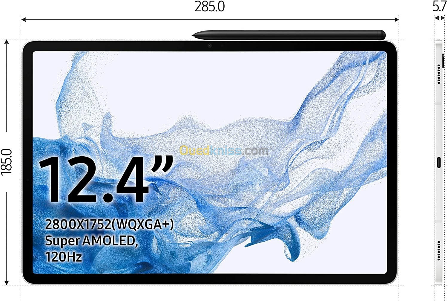 SAMSUNG Galaxy Tab S8+ 5G - 8Go - 256 Go - 12,4inch Super AMOLED - Blister