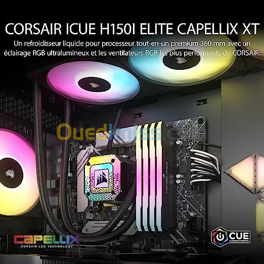 CORSAIR ICUE H150i ÉLITE CAPELLIX Refroidisseur De Processeur Liquide Compatible LGA 1700