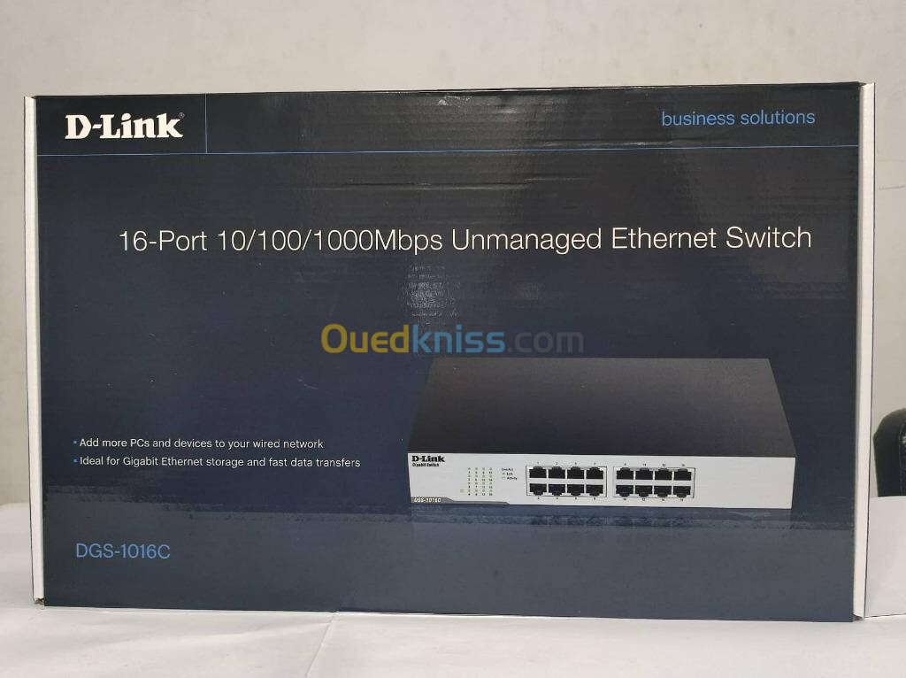 D-LINK SWITCH 16 PORT GIGABIT DGS-1016C - PLUG N PLAY - 1000 MBPS - MDI/MDIX - 9,3 WATTS - 32GBPS -