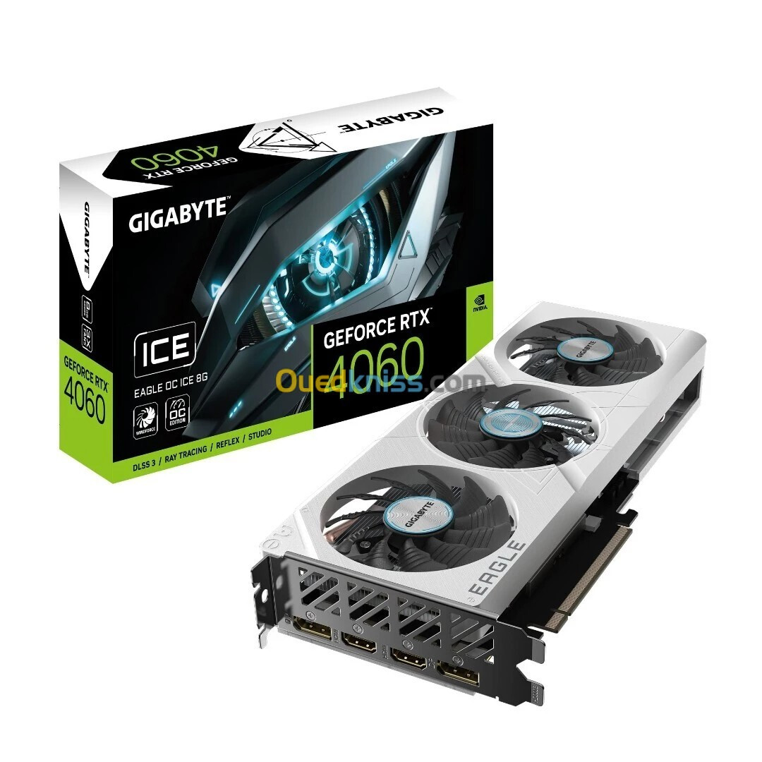 GIGABYTE GEFORCE RTX 4060 EAGLE OC ICE - 8GO GDDR6 - 3X FANS - DLSS3 - RAY TRACING - REFLEX - WHITE