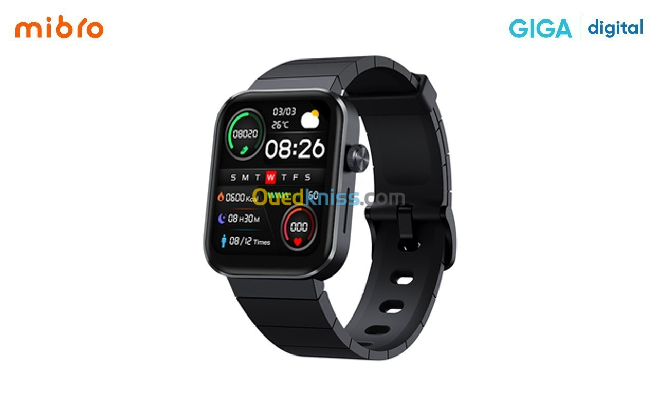 Mibro T1 A1 Smartwatch avec fonction d'appel Bluetooth noir