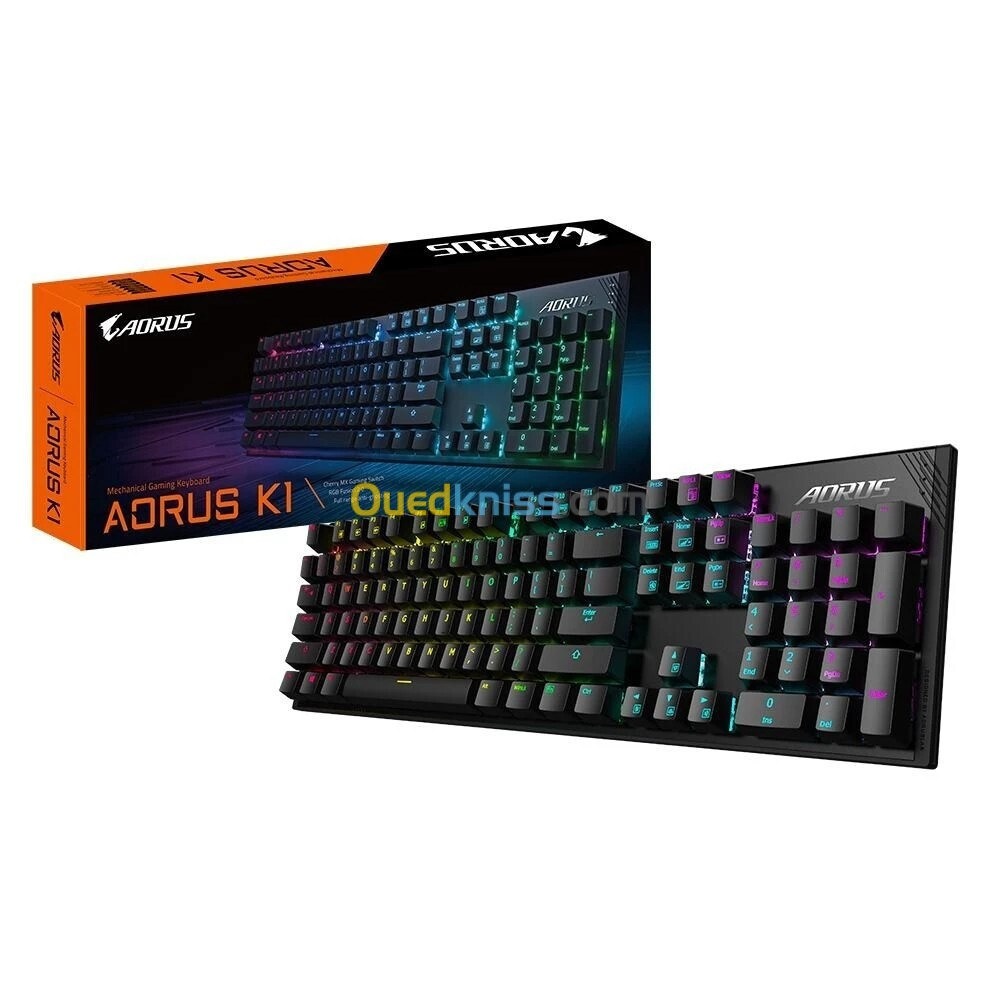 GIGABYTE AORUS K1 RGB FUSION - CLAVIER MECANIQUE FILARE - RÉTROÉCLAIRÉ RED - ANTI-GHOSTING - USB