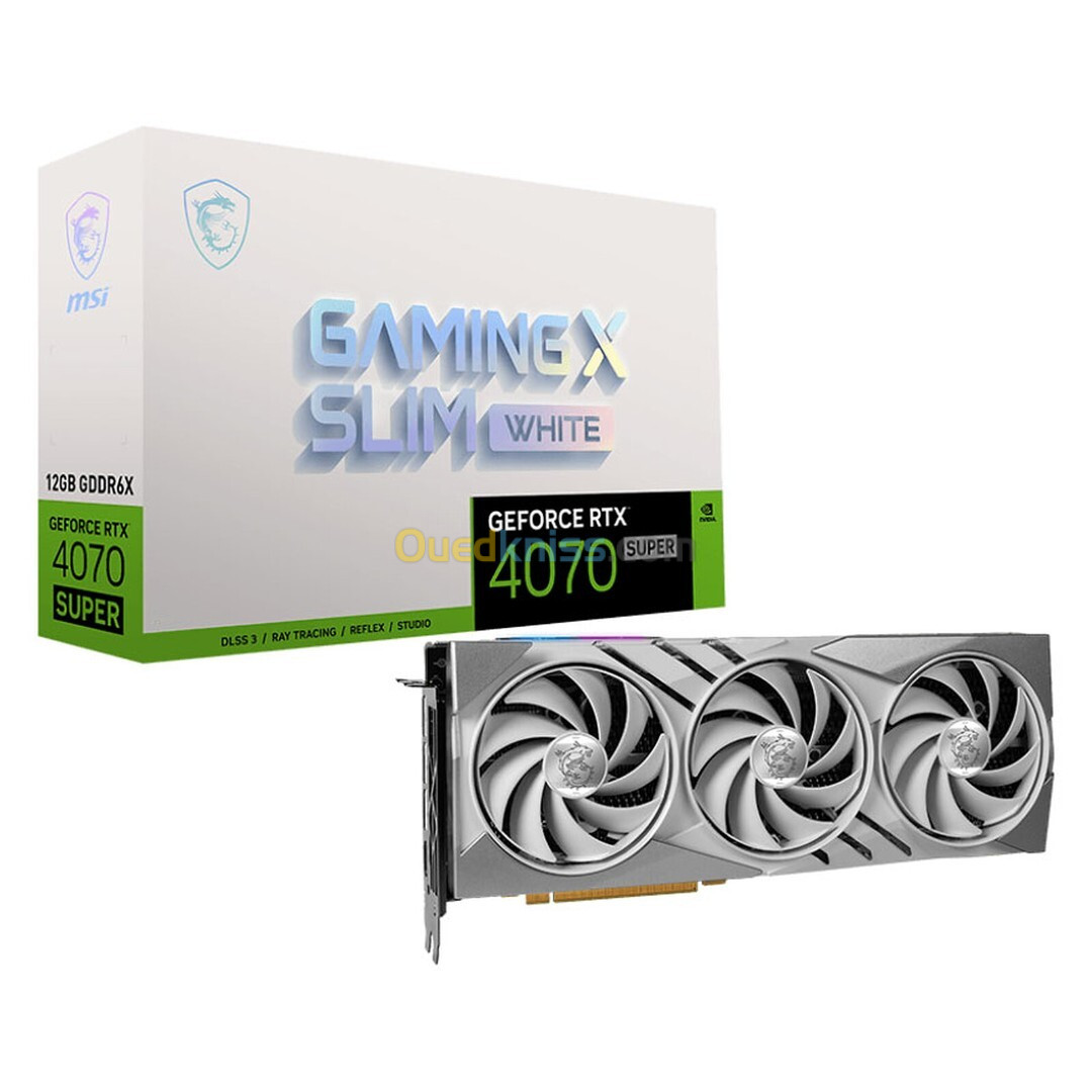 MSI GEFORCE RTX 4070 SUPER 12G GAMING X SLIM GDDR6X - 2655 MHZ - JUSQU'À 1440P -  DUAL SLOT - WHITE