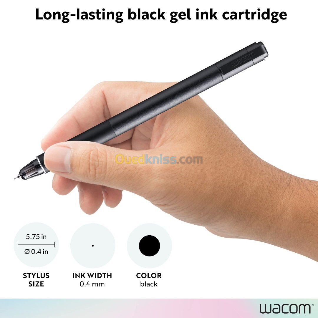 WACOM FINETIP PEN KP13200D - STYLET POUR TABLETTE WACOM - CRAYON DE 0,4 MM - 5 CARTOUCHES - NOIR