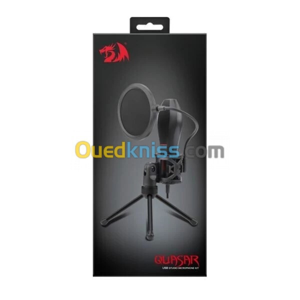 REDRAGON QUASAR 2 GM200-1 - MICROPHONE USB - HAUTE QUALITÉ - 50 HZ-16 KHZ - 1,5M - PORTABLE -NOIR