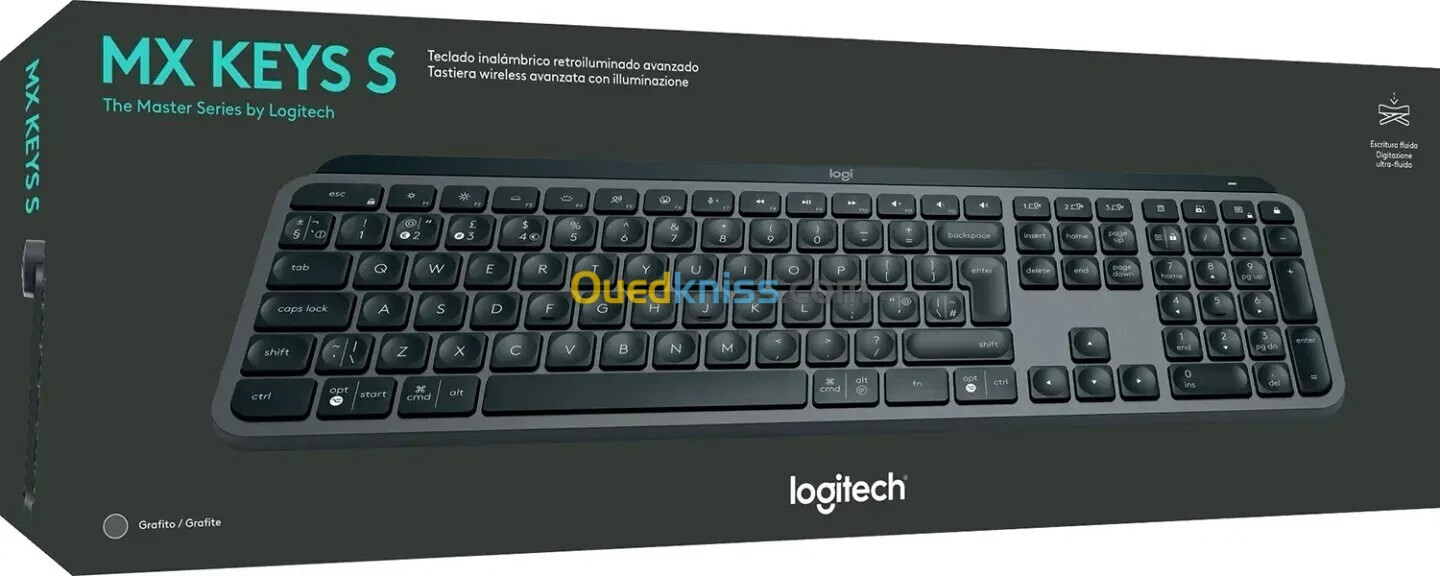 LOGITECH MX KEYS S - CLAVIER SANS FIL - RÉTRO-ÉCLAIRAGE - LOGITECH FLOW - WINDOWS ET MACOS - AZERTY