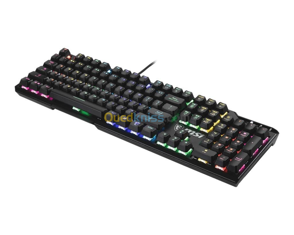 MSI VIGOR GK41 - FULL MECHANICAL KEYBOARD - FRANÇAIS AZERTY- KAILH RED - LED RGB - USB 2.0 - black