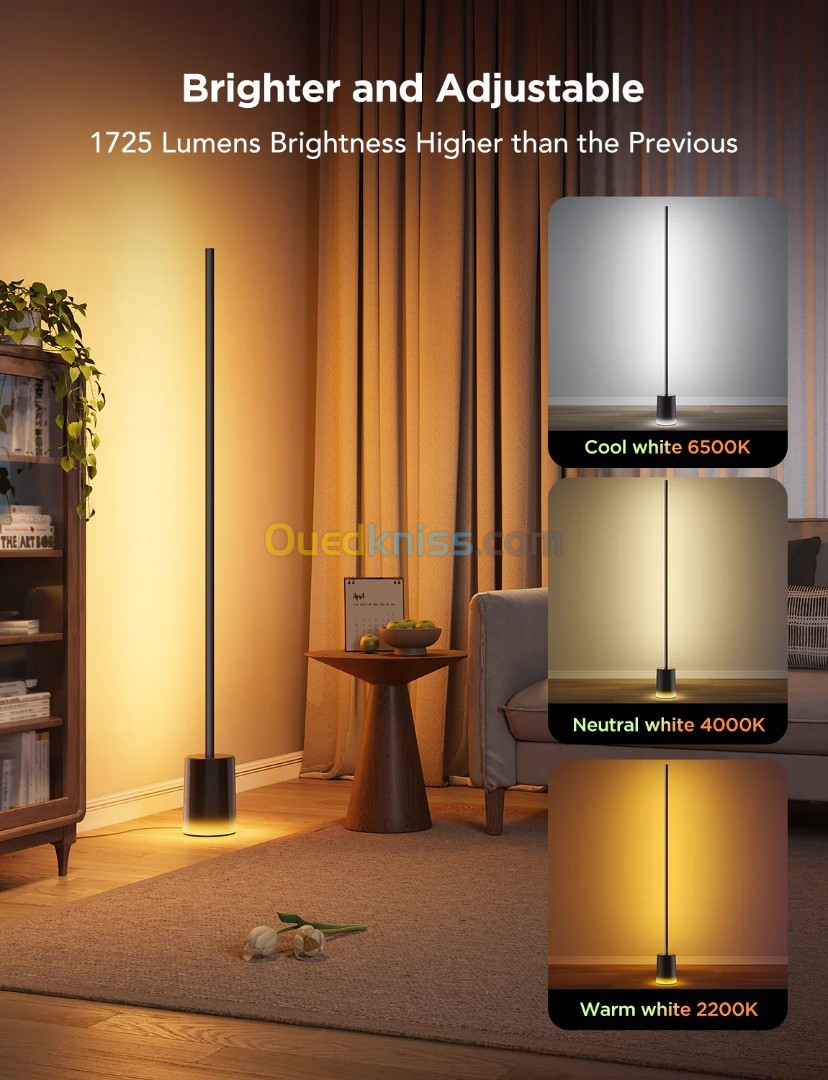 GOVEE FLOOR LAMP 2 RGBICWW - H607C - GOOGLE HOME - WI-FI - 2200K À 6500K - LIGHTING LAMP - MUSIC