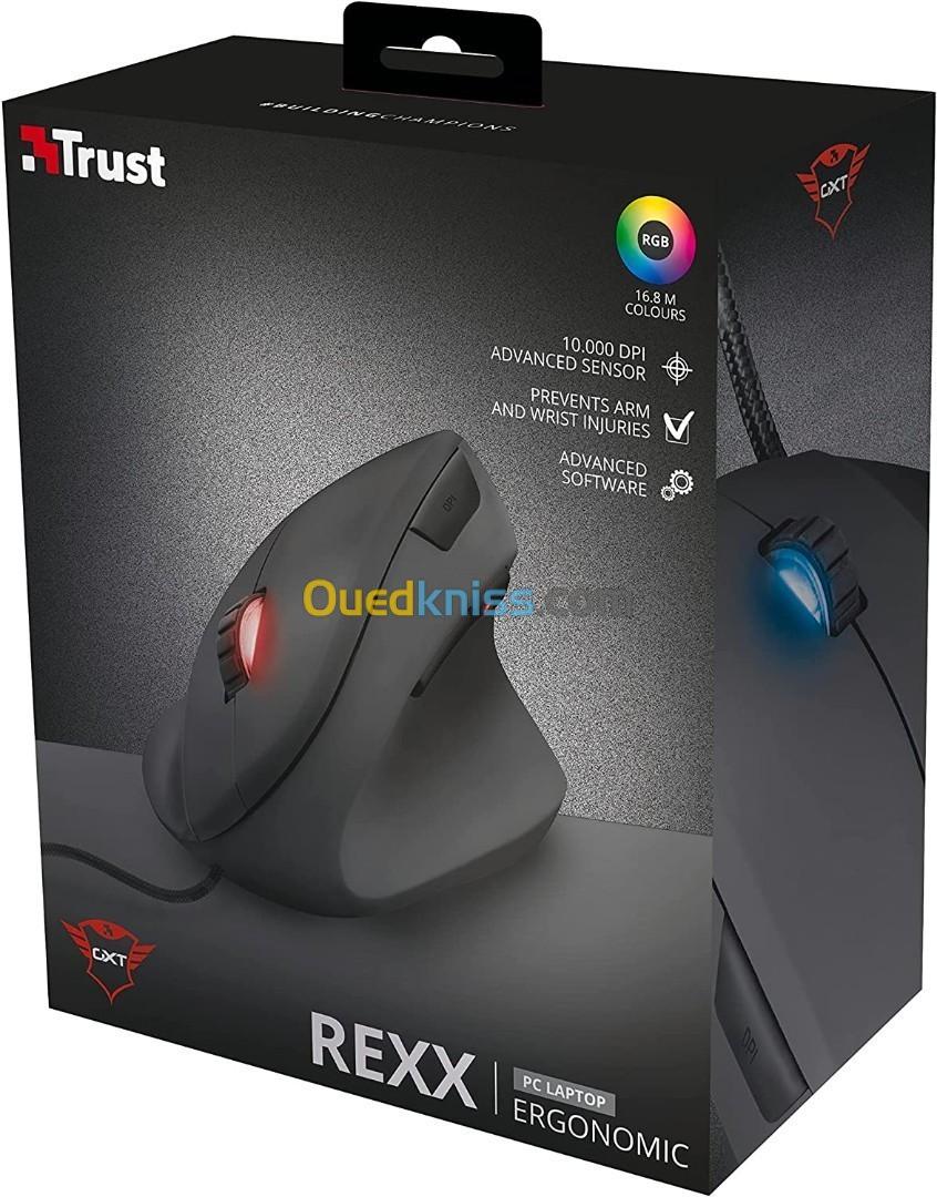 TRUST GXT 144 REXX SOURIS FILAIRE ERGONOMIQUE POUR GAMER - CAPTEUR OPTIQUE 10000 DPI - 6 BOUTONS