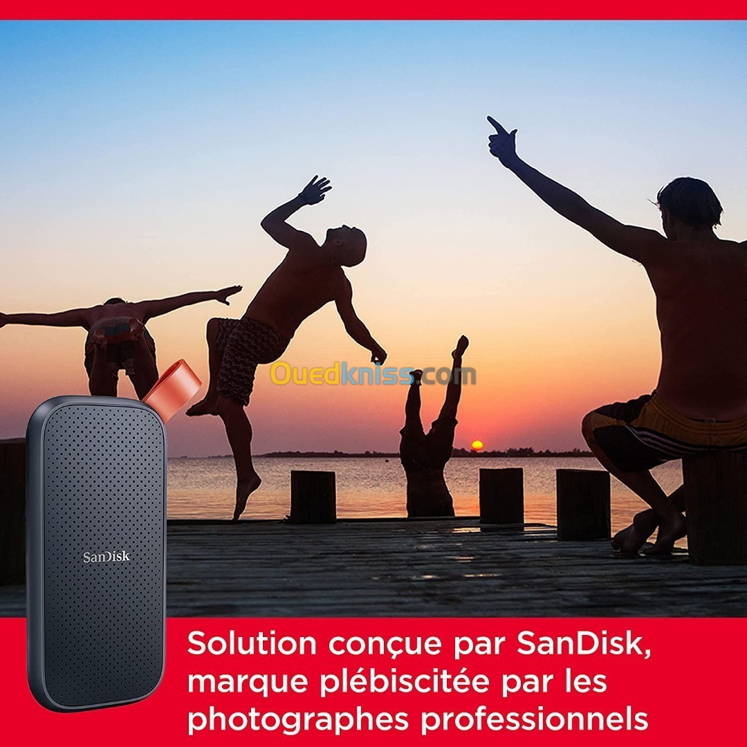SanDisk 1TB SSD Portable - Disque SSD Externe - USB-C - USB 3.2 - Jusqu'à 800 Mo/S