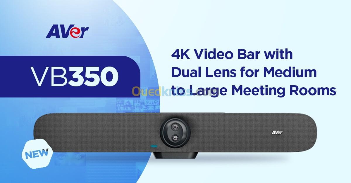 AVER VB350 CAMÉRA VISIOCONFÉRENCE 4K PTZ - 2 OBJECTIFS - ZOOM 18X - OPTIQUE X3 -14 MICROS - SPEAKERS