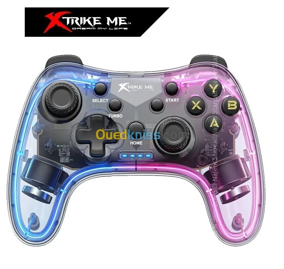 MANETTE DE JEUX XTRIKE ME GP-52 - SANS FIL RGB - PHONE HOLDER - PS4 - SWITCH -ANDROID PC - TYPE-C