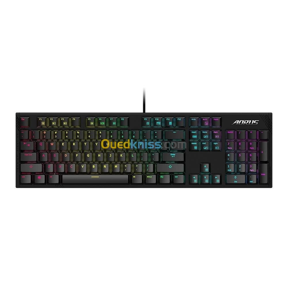 GIGABYTE AORUS K1 RGB FUSION - CLAVIER MECANIQUE FILARE - RÉTROÉCLAIRÉ RED - ANTI-GHOSTING - USB