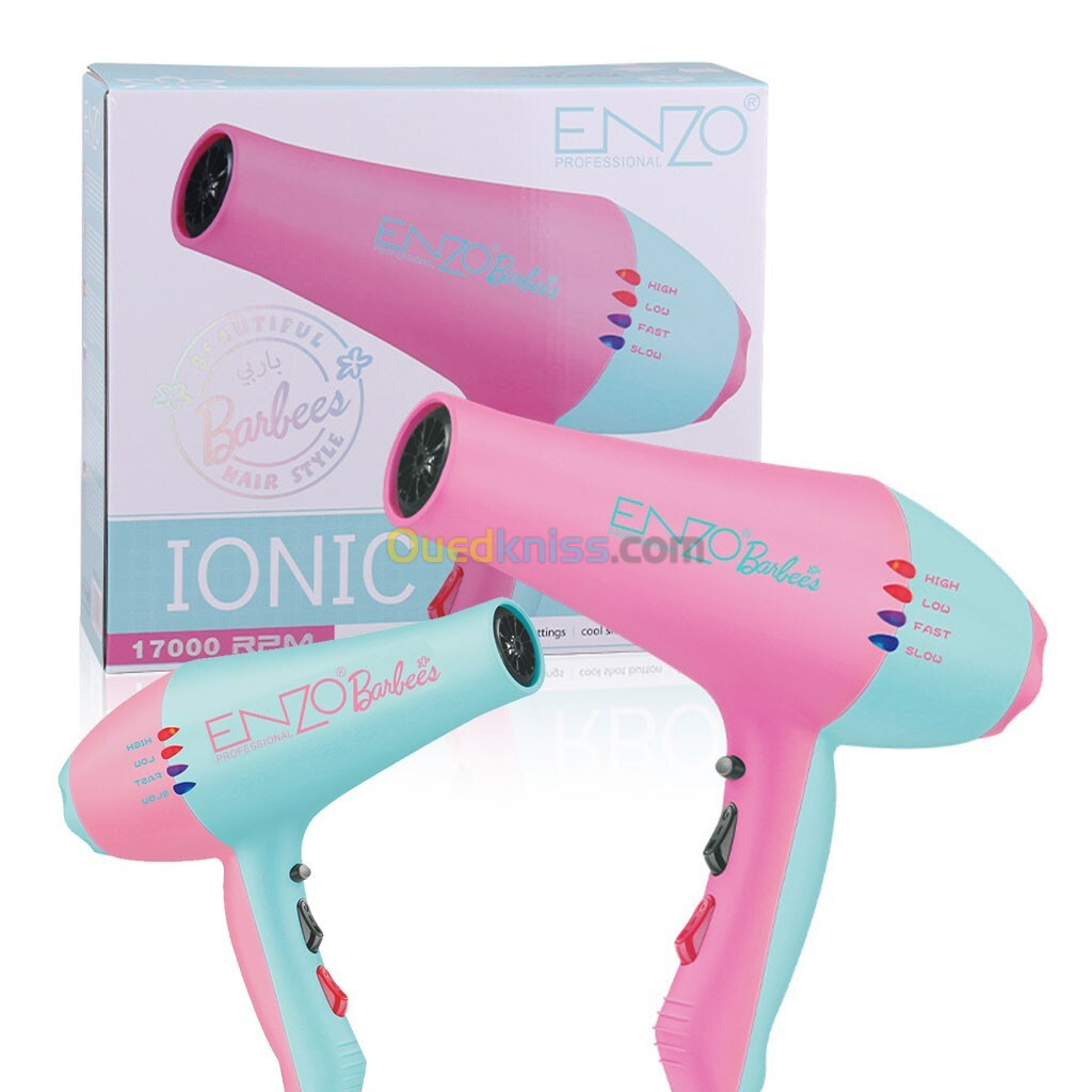  ENZO PROFESSIONAL Seche cheveux Ionic turbo 17000 RPM Edition Barbie 