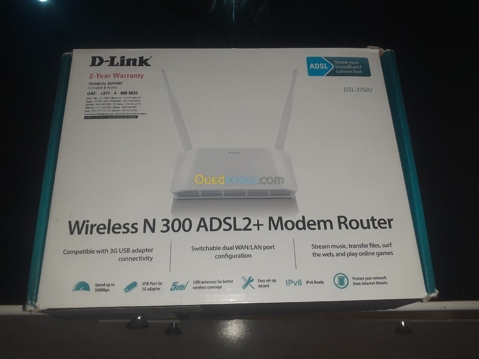 MODEM ROUTEUR ADSL2 D-LINK 300M S/F DSL-2750U 