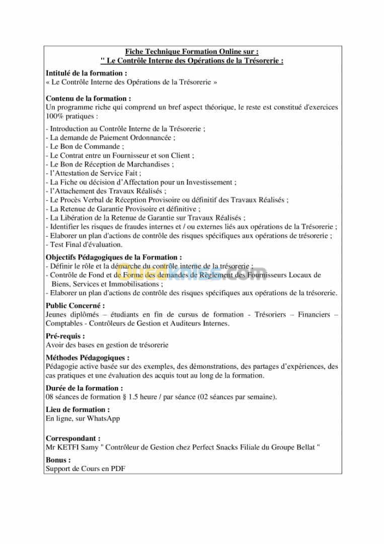 Trésorerie Locale Formation Online 