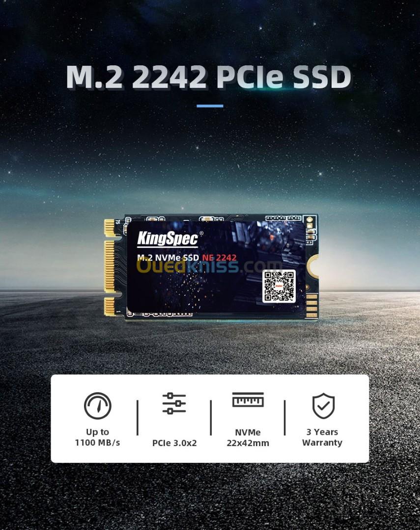 SSD m.2 NVMe PCIe 2242 128 go | KingSpec | SSD M2 2242 