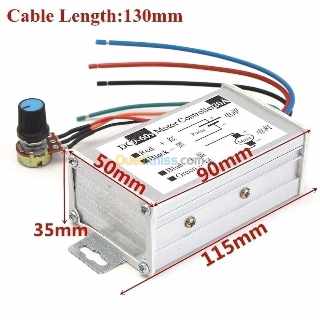 Arduino - PWM Controleur de vitesse pour moteur DC ( 9-60V / 20 A ) Avec interrupteur