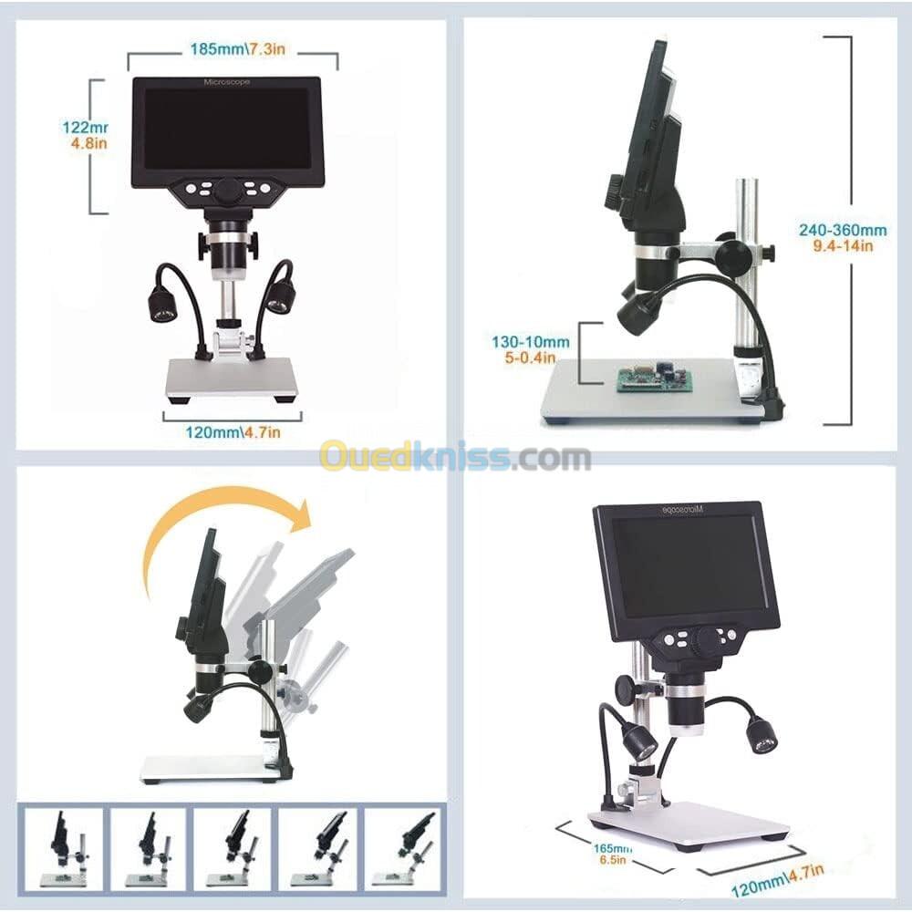 Arduino - Microscope numérique G1200A 7 pouces / G1600 9 pouces + 2 lumières LED (12 mégapixels)