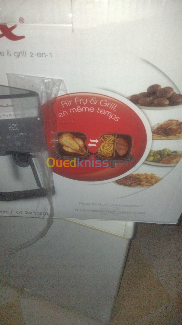 Friteuse saine et Grill deux en un Moulinex neuve