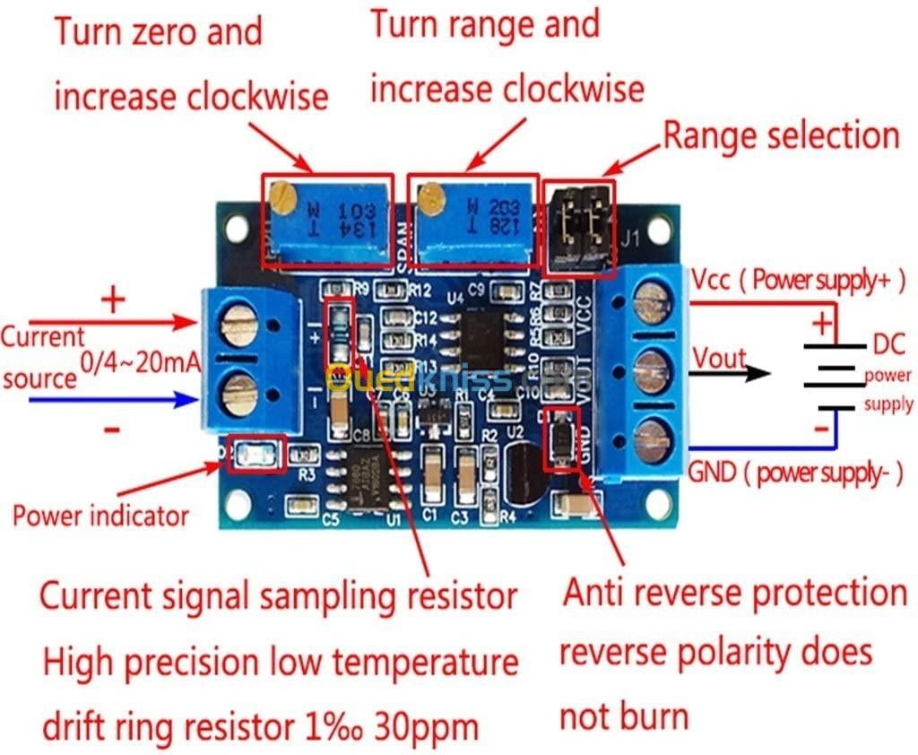 Convertisseur De Tension 0 À 20ma/40ma À 0-3.3V 0-5V 0-10V Arduino
