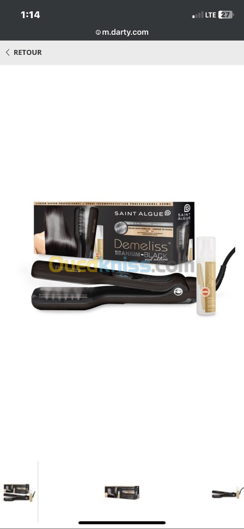 Lisseur SAINT ALGUE DEMELISS TITANIUM BLACK MAT EDITION+produits