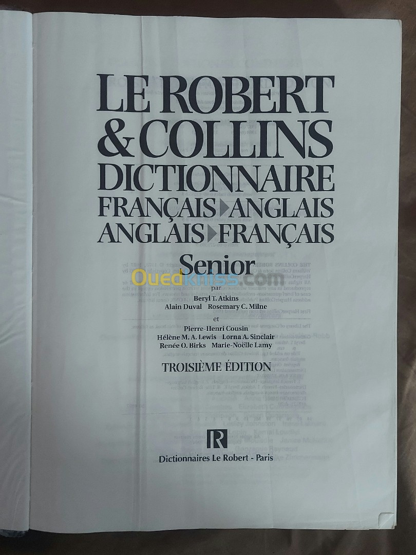 Dictionnaire français anglais anglais français le Robert et collins