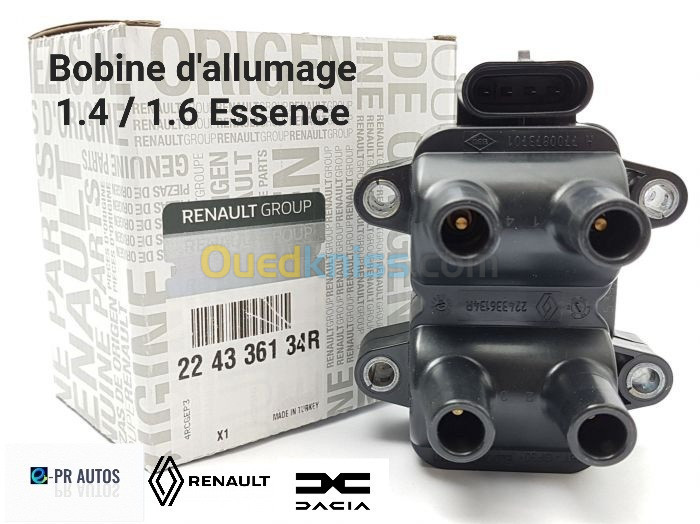 Bobine d'allumage 1.4 / 1.6 Essence SYMBOL I - II / LOGAN I - II / LODGY / DOKKER / STEPWAY 