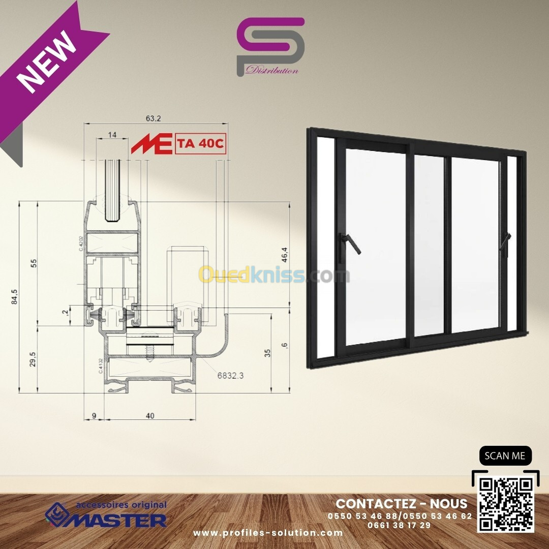 Profilés en Aluminium Metalco Extrusion Meta 40 C