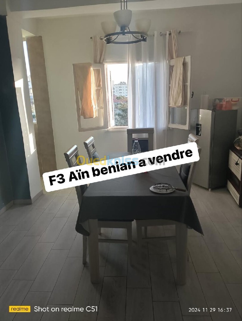 Vente Appartement F3 Alger Ain benian