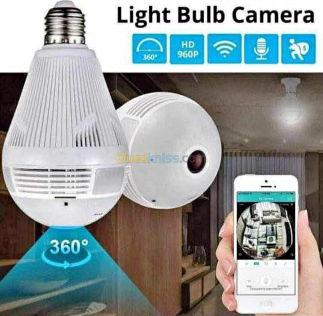 Caméra lampe de sécurité full HD 1080p sur ton téléphone portable 