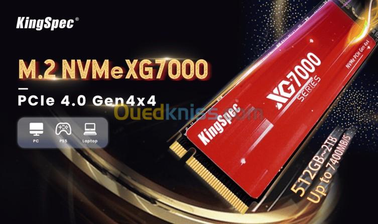 KingSpec xg 7000 1TB PCIe NVMe Gen4 avec dissipateur PS5-Laptop-PC Bureau