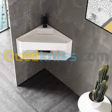 Meuble salle de bain en solid surface corian sur mesure           