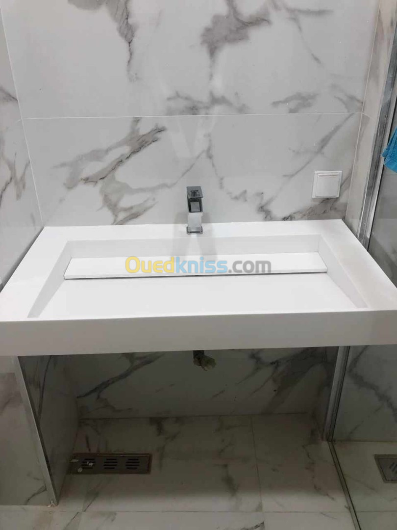 lavabo en solid surface CORIAN sur-mesure 