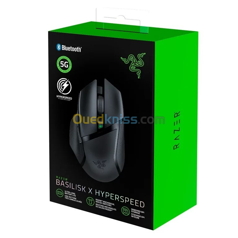 Razer Basilisk X HyperSpeed Wireless Gaming Mouse for PC, 6 Buttons, 2.4GHz, Bluetooth, Black