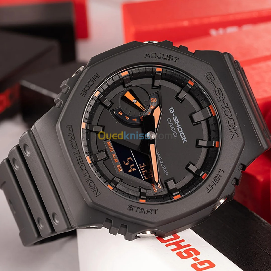 Montre Casio G-Shock Noir fond noir et orange