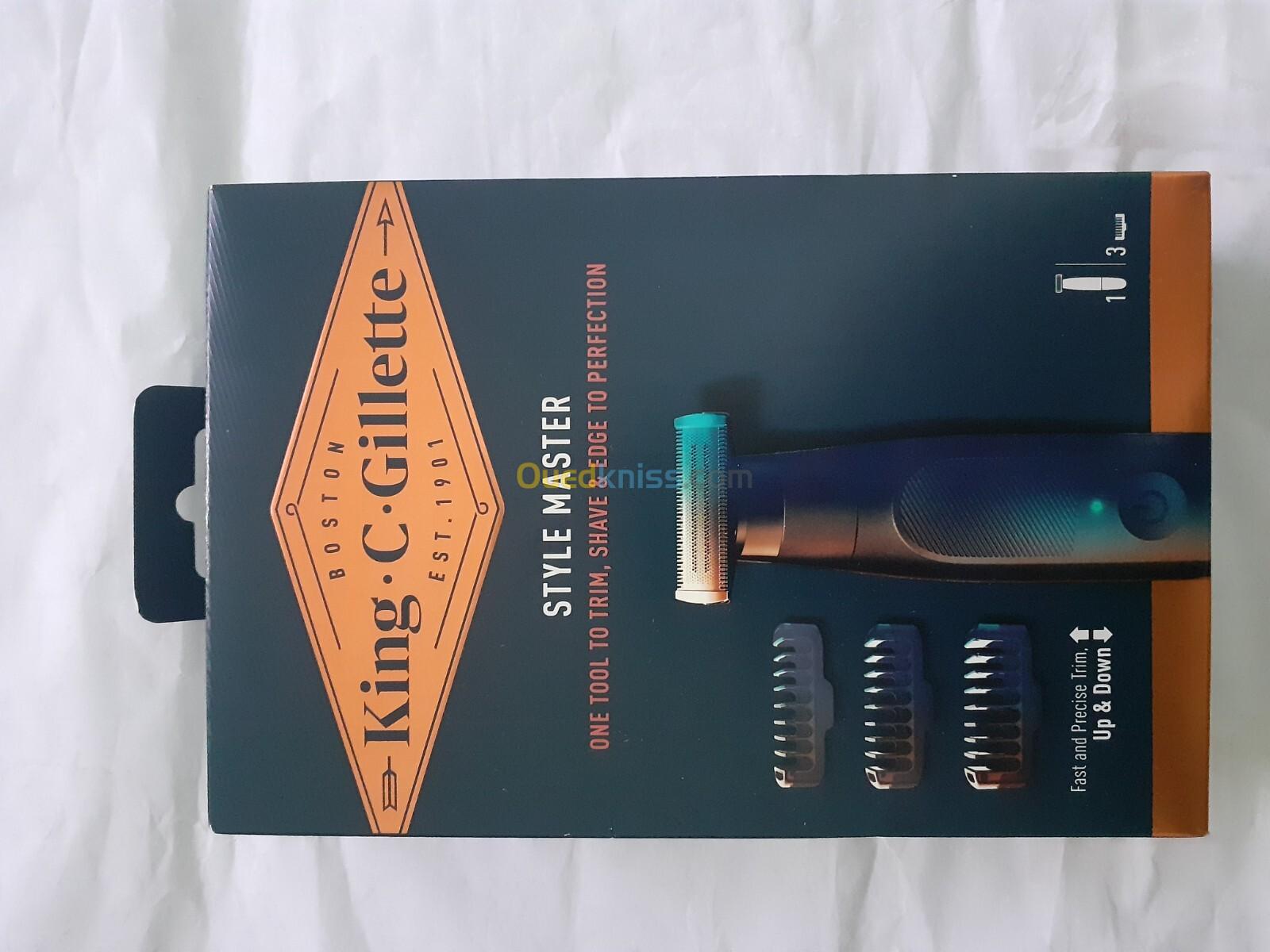 Gillette King C Styler Master Tondeuse à Barbe Sans Fil 3 Sabot + 01 Recharge Suplémentaire